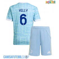 Camisa de time de futebol Juventus Lloyd Kelly #6 Replicas 2º Equipamento Infantil 2025-26 Manga Curta (+ Calças curtas)